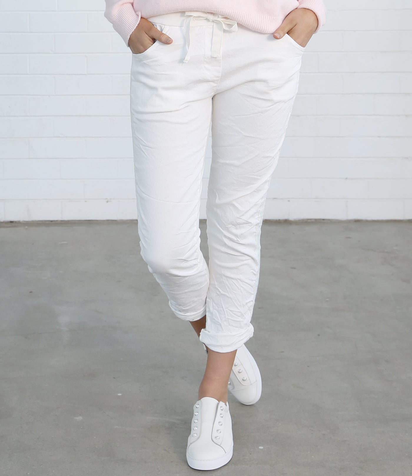 Penny Jogger Pants with Silver Trim