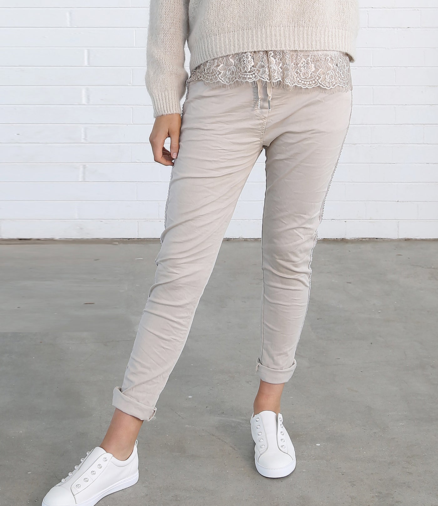 Poppy Jogger Pants with Silver Trim